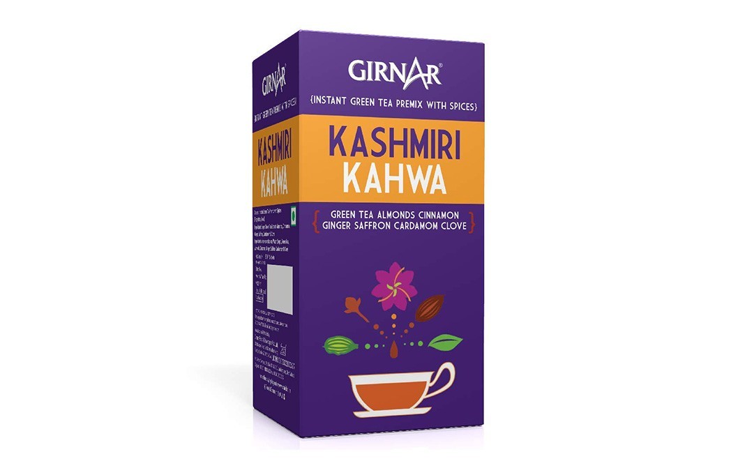 Girnar Kashmir Kahwa (Green Tea Almonds Cinnamon, Ginger, Saffron, Cardamom, Clove)   Box  5 pcs